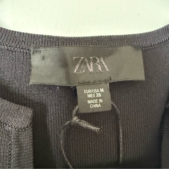 NWOT Zara knit dress with openwork embroidery size Medium - Picture 7 of 11
